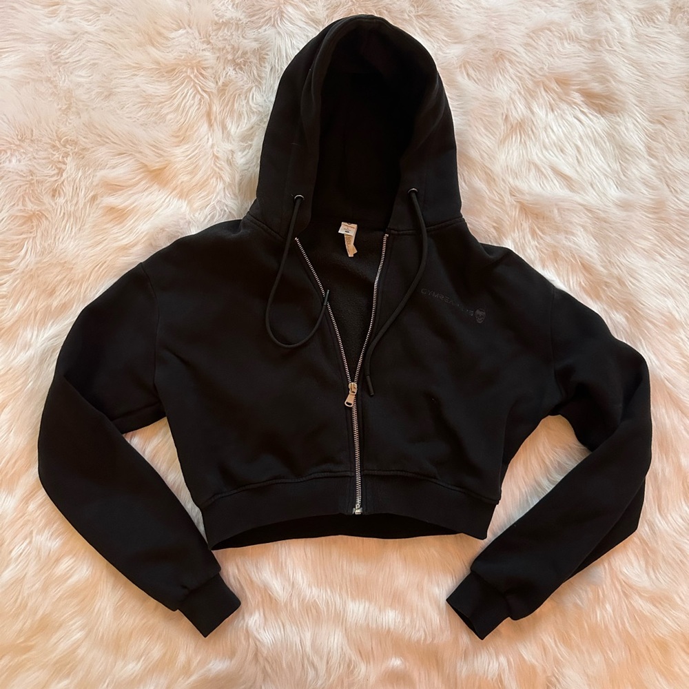 Gym Reapers Cropped Black Zip Up Hoodie
